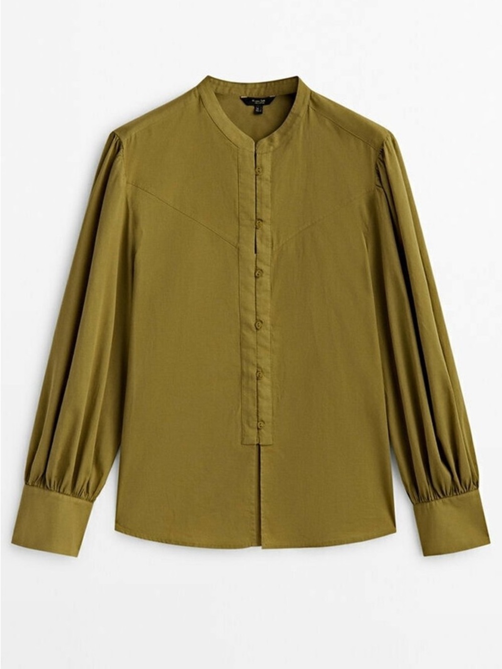 Massimo Dutti Olive Green Cotton Blouse